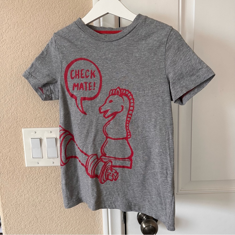 Gray Checkmate Short-Sleeved Tee Size 7/8